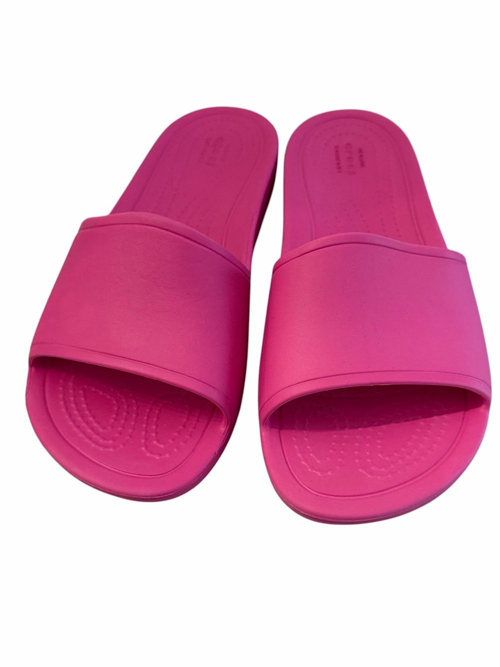 CROCS Women's Pink Iconic Comfort Open Toe Slide Sandals Sz W7 GUC